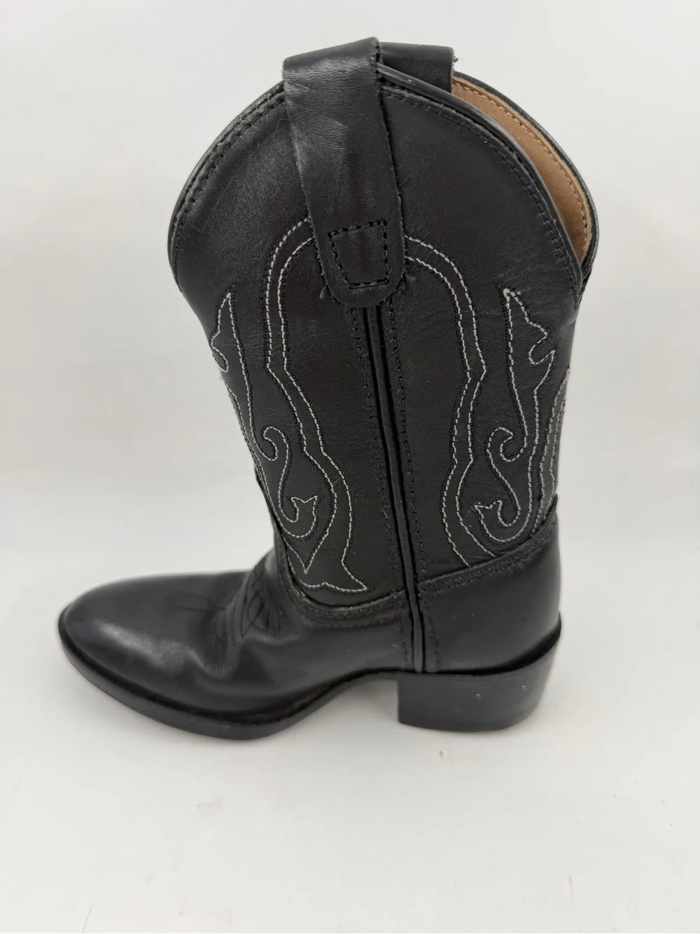 NEW! Pocono Western Kid’s Black Leather Embroidered-SZ 8.5C-Western Cowboy Boots